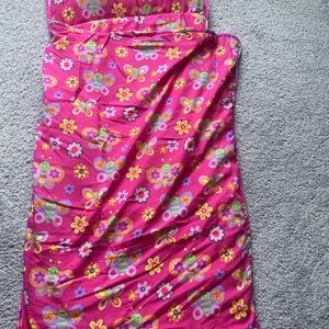 Pink and Yellow Floral Blanket with Cheerful Design